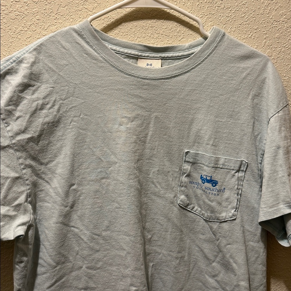 Simply Southern Sky Blue Tee with Pocket